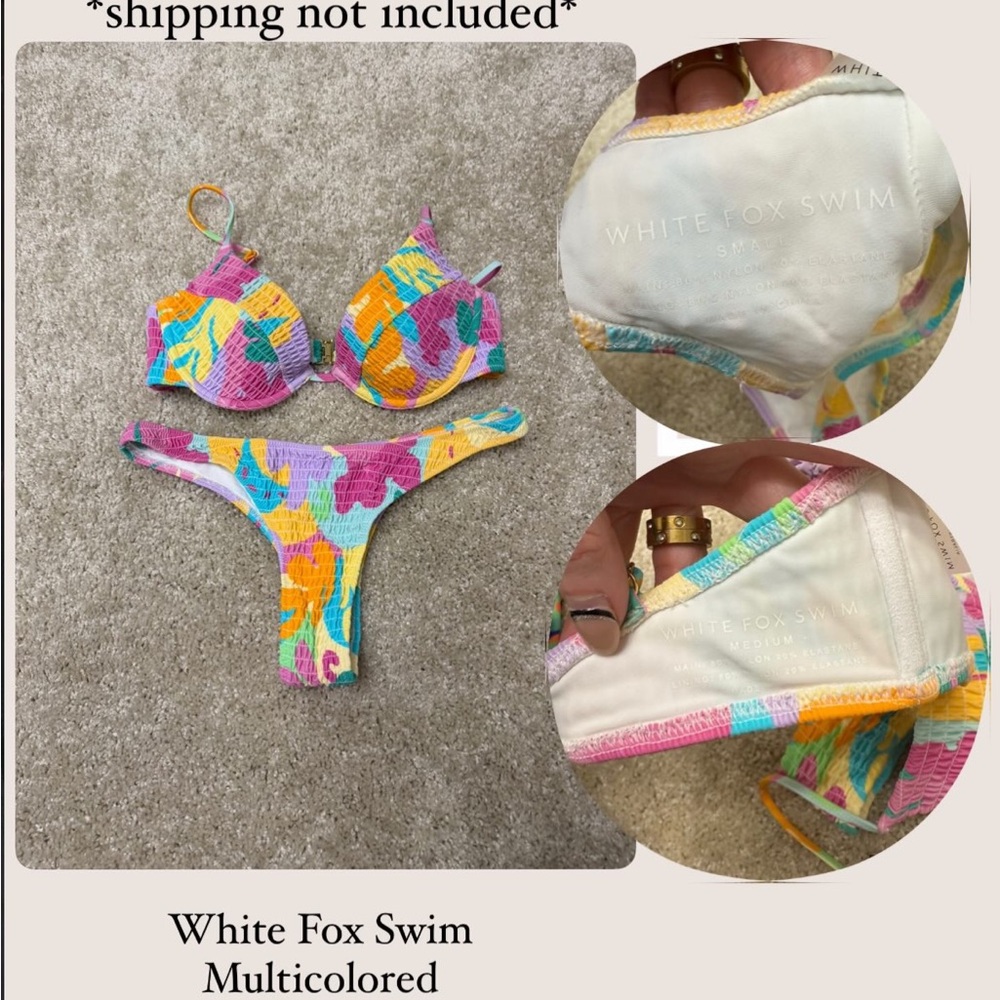 White Fox Swim Multicolored Bikini Set
